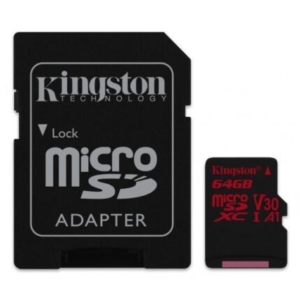 KINGSTON MICRO SD 64GB CL10 CANVAS REACT  SDCR/64GB .