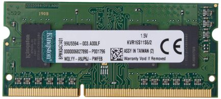 KINGSTON RAM SO-DDR3 2GB 1600MHZ PC3-12800 KVR16S11S6/2