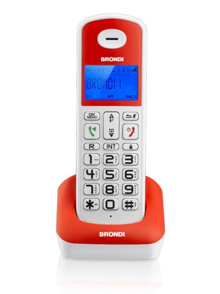 BRONDI TELEFONO CORDLESS DA CASA TASTI GRANDI BRAVO STYLE BIANCO/ROSSO BRONDI-BRAVO-STYLE-W/R