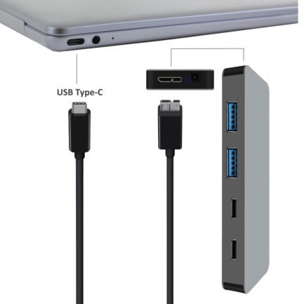EWENT HUB USB 4 PORTE (2x USB-C e 2x USB-A) USB-C EW1142