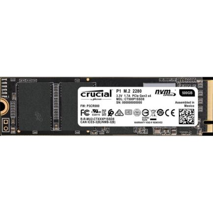 CRUCIAL SOLID STATE DRIVE SSD P1 500GB PCIe M.2 NVMe CT500P1SSD8